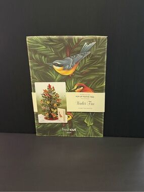 freshcut Paper Winter Tree Pop-Up Festive Tree – Green and Multicolor 36 birds